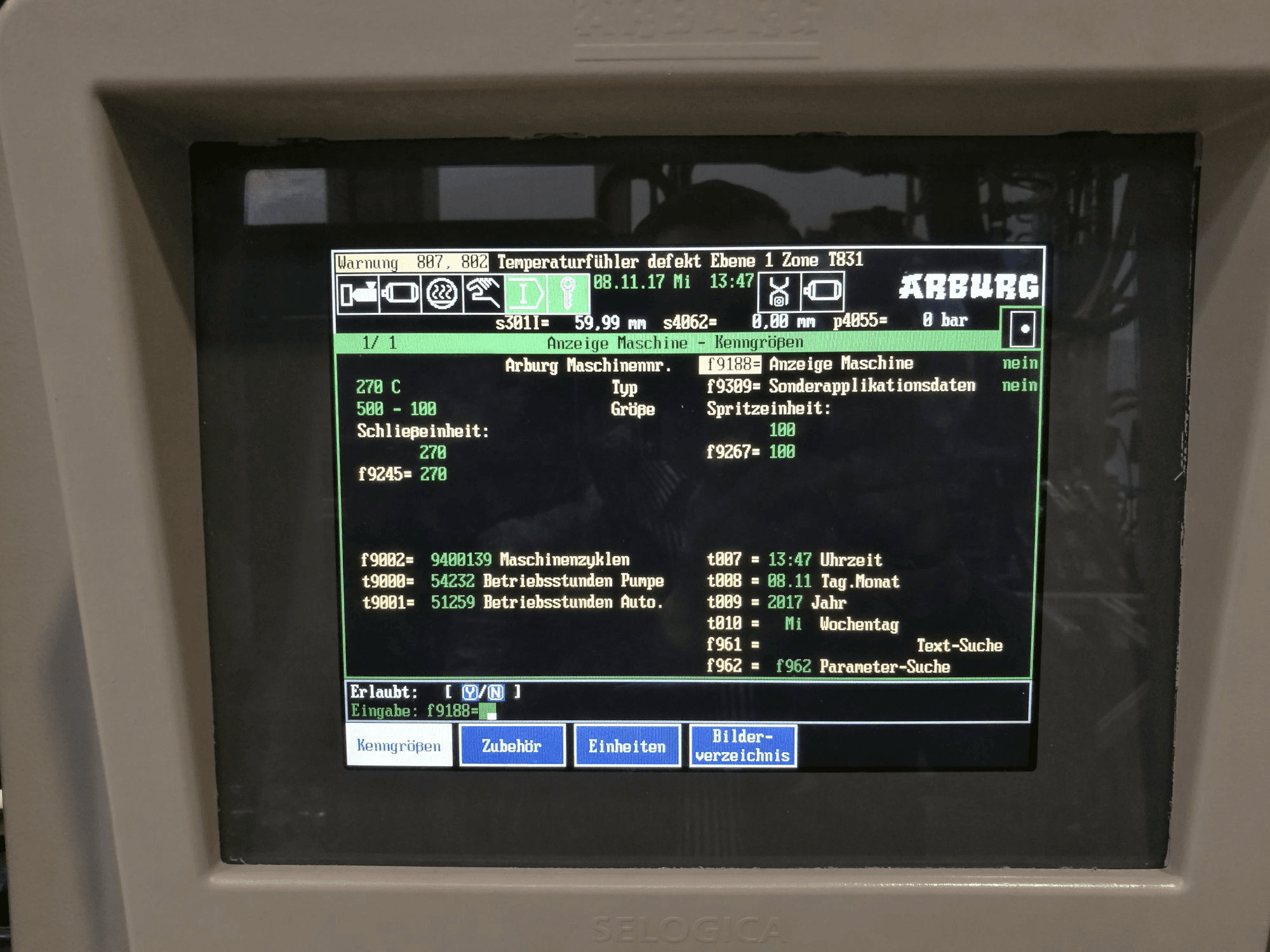 Koneen 2 Arburg hallintayksikkö270C 500-100